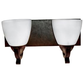 Yosemite Home Decor 96992DB 14-Inch 2-Light Bathroom Vanity, Dark Brown