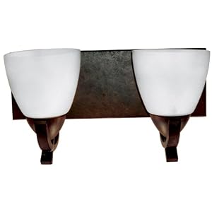 Yosemite Home Decor 96992DB 14-Inch 2-Light Bathroom Vanity, Dark Brown by 