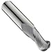 Precision Twist EB3302M Solid Carbide End Mill, Uncoated (Bright) Finish, 2 Flute, Ball End