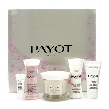 Payot Les Sensitives Creme Douce Riche Set: Cream 50ml + Cleanser 30ml + Lotion 30ml + Masque 15ml + Serum 5pcs