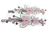 Pink Epi Butterfly Hair Clip Barrette
