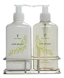 Thymes Sink Set, Chrome Caddy with Hand Wash and Lotion, Wild Ginger