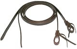 SPLIT REINS, DARK OILED HARNESS LEATHER, WATER LOOP ENDS