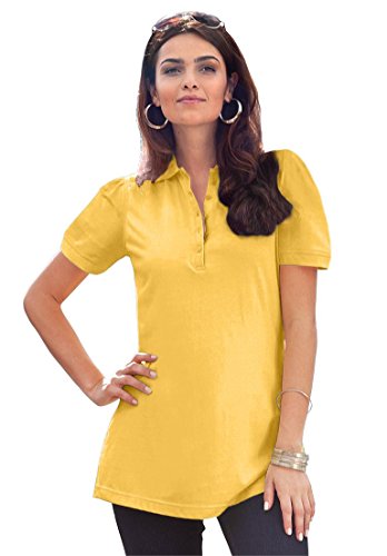 Roamans Women's Plus Size Short Sleeve Polo Ultimate Tee