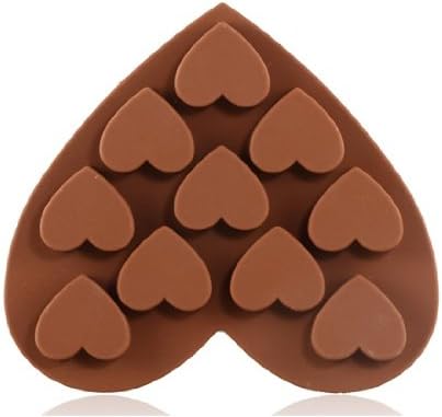 HMOMI Heart Shaped Silicone Cake Mold & Ice Tray (Brown) (Heart Shaped, Brown)