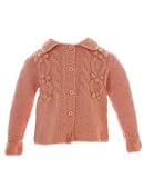 : Room Seven Pink Cable Cardigan Sweater