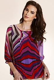 Per Una 3/4 Sleeve Diagonal Striped Blouse with Camisole
