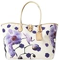 AUTHENTIC DOONEY & BOURKE LARGE CINDY DOUBLE HANDLE FLORAL TOTE (Orchid)