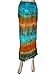 Light Blue Cotton Tie Dye Long Skirt Orange Hippie Crinkle Skirts for Womens