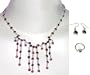 Necklace Earring Set Sterling Silver Garnet Gemstone Jewelry(gnecka009)