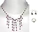 Necklace Earring Set Sterling Silver Garnet Gemstone Jewelry(gnecka009)