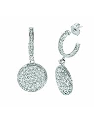 2.2 Carat Diamond Dangle Drop Round Cluster Earrings 14K White Gold