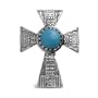 Roderick Tenorio Sterling Silver Turquoise Gentle Rain Gift Cross Enhancer