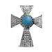Roderick Tenorio Sterling Silver Turquoise Gentle Rain Gift Cross Enhancer