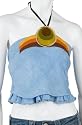 Miu Miu Women's Cropped Linen Halter Top, Azzurro, Size 40