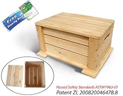 Lohasrus Kids Toy Chest MM20501 - Passed Safety Standards ASTM F963-07, Unfinished Fir, for ages 2 to 6, Free Drawing Book