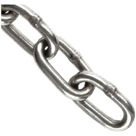 Campbell 0192711 316L Stainless Steel Chain, Bright, 3/16" Trade, 0.196" Diameter, 930 lbs Load Capacity