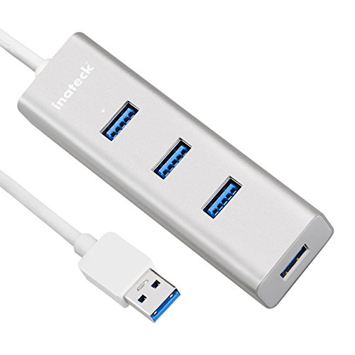 Inateck Unibody Aluminum 4-Port USB 3.0 Hub with 1ft USB 3.0 Cable for MacBook Air, Surface Pro 3 and Other Tablet PCs [4 Ports USB 3.0]