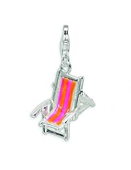 Sterling Silver Enameled Beach Chair LobSterling Clasp Charm