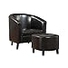 Coaster Home Furnishings Barrel Back Accent Chair with Ottoman, Dark Brown and Black