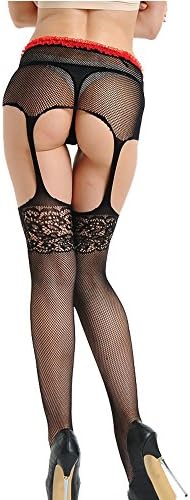 Hongyuanbb Women's Sexy Lingerie Net Pantyhose Lace Top Garter Belt Thigh Hold-Up Stocking