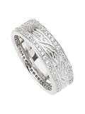 Scrolled CZ Wedding Band Ring Size 8, 9, 10, 11, 12