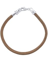 Frolic Sterling Silver Natural Leather 4mm Cord Bracelet - 8.5 Inches
