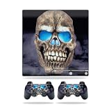 Protective Vinyl Skin Decal Cover for Sony Playstation 3 PS3 Slim Skins + 2 Controller Skins Psycho Skull