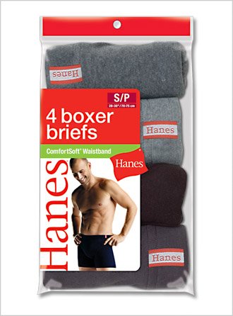 Hanes Comfort Soft Boxer Brief (Pack of 4),S/P 28-30 - Assorted Colors