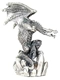Dragon On Crystals - Pewter - Collectible Figurine Statue Sculpture
