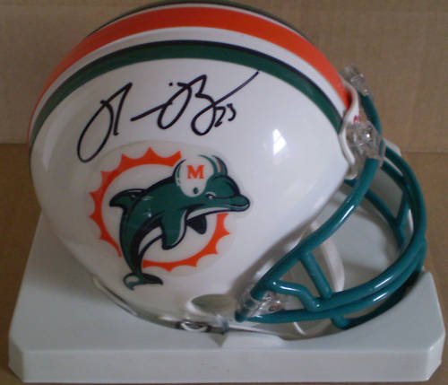 RONNIE BROWN SIGNED AUTOGRAPHED MIAMI DOLPHINS MINI HELMET W/ HOLOGRAM + COA