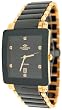 Oniss #ON603-MG1 Men's Preziosio Black Ceramic Collection Watch with Gold Trim