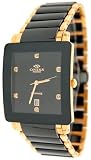 Oniss #ON603-MG1 Men's Preziosio Black Ceramic Collection Watch with Gold Trim