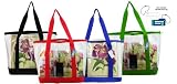 Clear ZIPPER tote with color trim and bottom