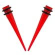 No Piercing Required - High Quality Red Acrylic Fake Tapers - Imitation 2G with Rubber Bands - Very Strong Magnets - Sold as a Pair