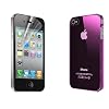 Quasaro� Ultra Slim Thin Back Cover Crystal Hard Case for Apple iPhone 4 / 4G / 4S - Clear Purple - Free Screen Protector