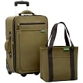 Travelers Choice Canvas Eco-Traveler 21" Carry-On Set - Khaki