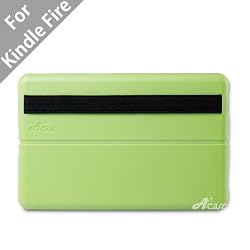 Acase(TM) Kindle Fire Deluxe Lightweight MicroShell Case Folio with built-in Stand for Kindle Fire Full Color 7" Multi-touch Display, Wifi (Green)