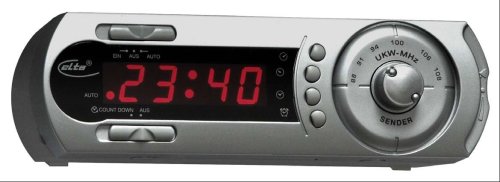 Elta 4250 N Küchen-Unterbauuhrenradio (UKW-Tuner, Wurfantenne, Digital-Uhr, Weckfunktion, Netzbetrieb) silber