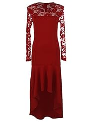 Lace High-Low-Hem Mermaid Maxi Dress 