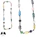 sg paris women necklace long necklace 110 cm bone multicolor mixed natural material