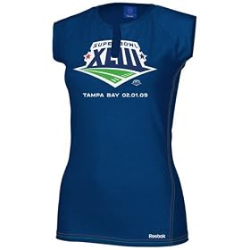 Reebok Super Bowl XLIII Ladies Navy Blue Astronomy Split Neck T-shirt
