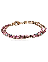 Sorrelli "Pink Orchid" Double Strand Crystal Gold-Tone Bracelet, 7.5"
