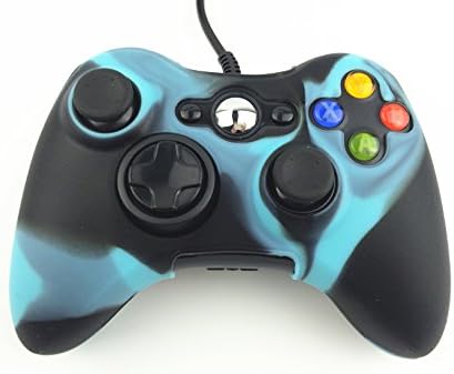 CHENSHI Pack of 2 Camouflage Color(Blue/Black) Silicone Case Skin Protector Cover for Xbox 360 Game Controller
