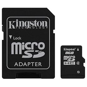 Kingston 8GB Class 4 MicroSDHC Card Flash Memory with SD Adapter SDC4/8GB