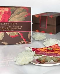 Gianna Rose Fleurs du Jardin - 3 flower shaped soaps with dish in a beautiful gift box