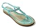 Walstar Women's Summer T-Strap Retro Jelly Rain Flat Sandals with Rhinestone