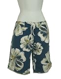 Women's Board Shorts, Flower Navy