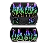 Rainbow Neon Flames Design Decal Skin Sticker for the Sony PSP Go