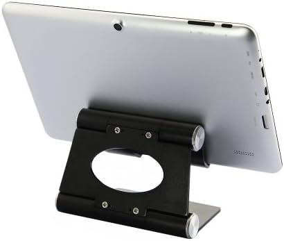 OXA® Portable Multi-Angle Desktop Stand with Durable Aluminum Body and Easy Configuration for iPhone, iPad; Kindle Fire; Samsung Galaxy; Most Smartphones, Tablets and More (Black)